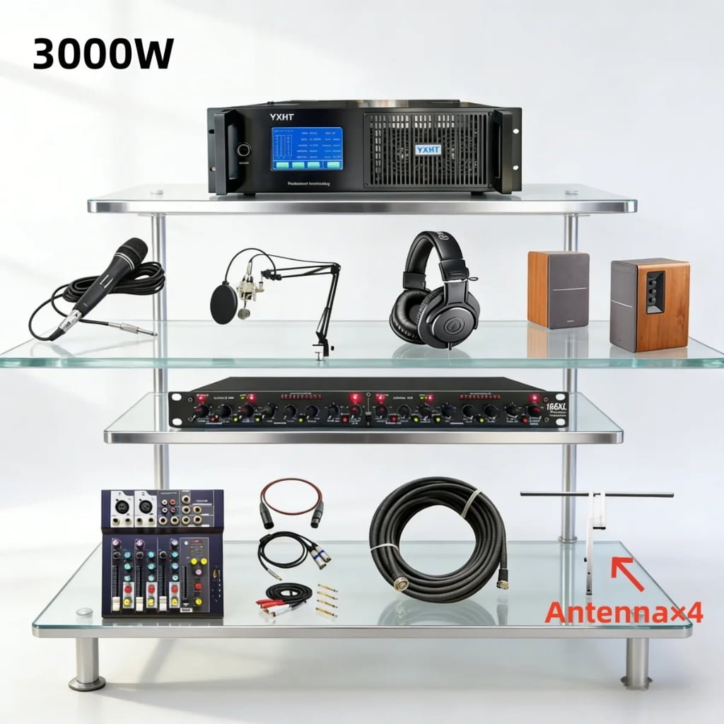 YXHT-2-3000W Touch screen FM transmitter Complete Kit